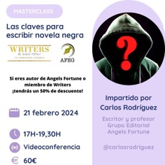 Masterclass Cómo escribir novela negra